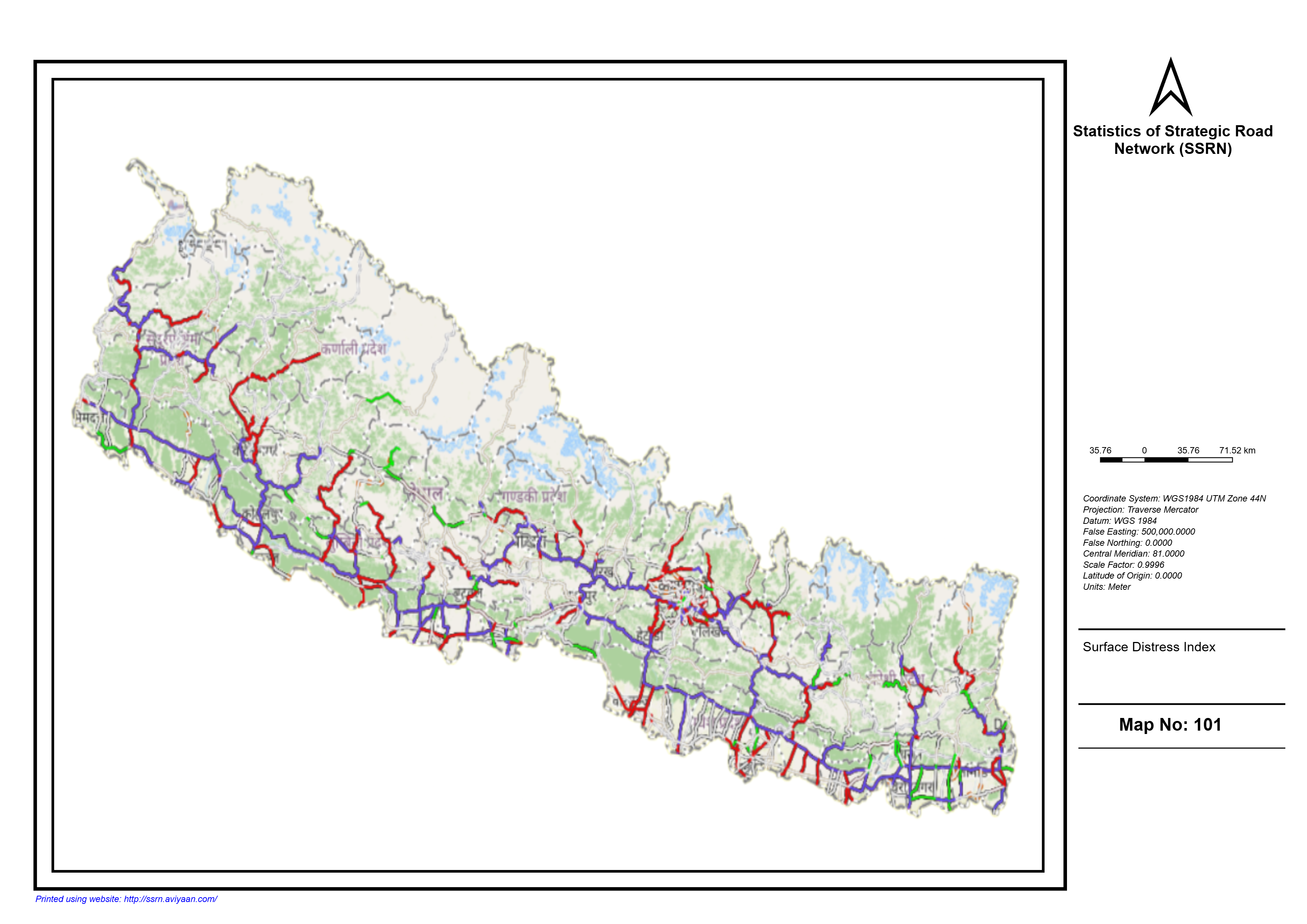 Surface Distress Index road assessment sample