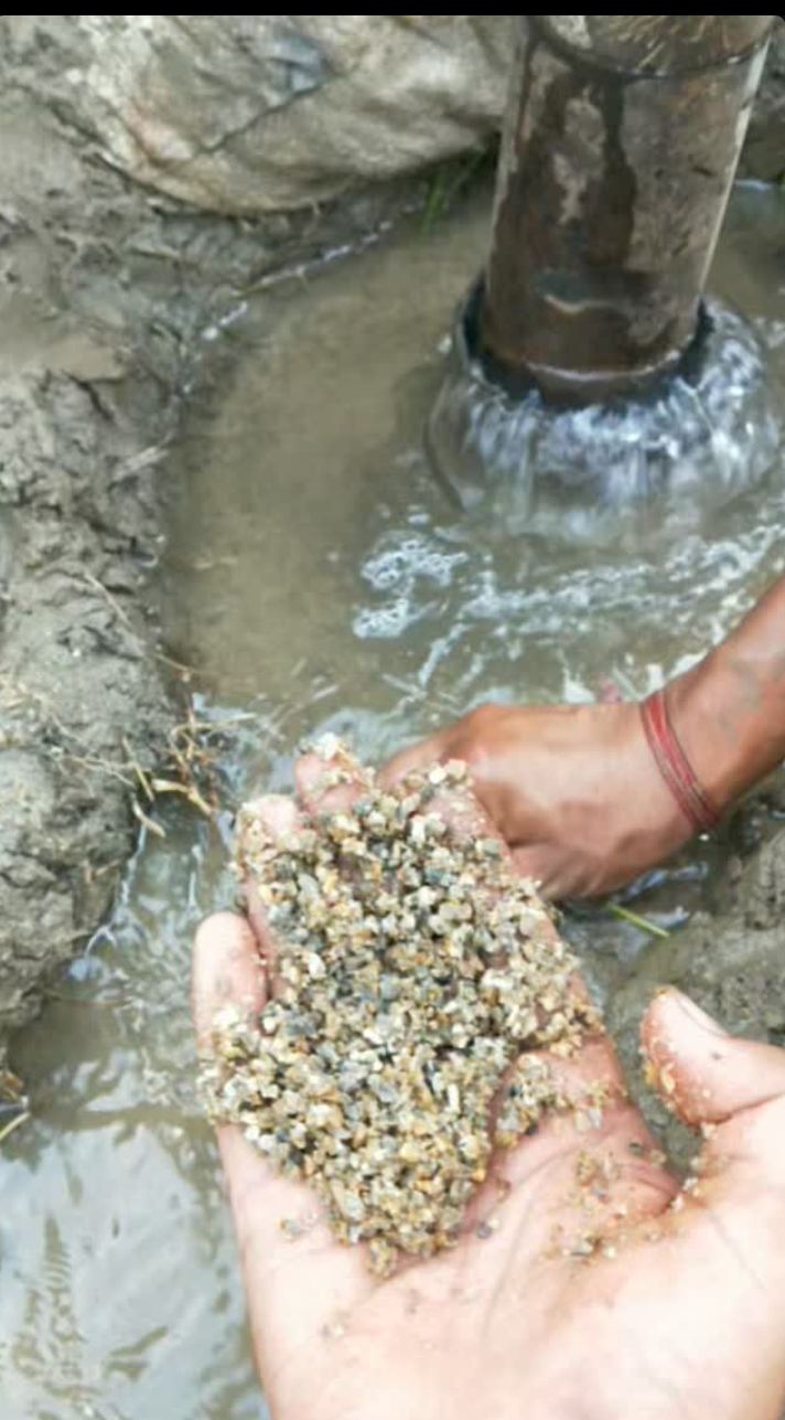 Soil investigation sample collection during wash boring fieldwork